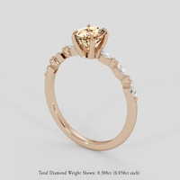 1.02 Ct. Padparadscha Sapphire Ring, 18K Rose Gold 2