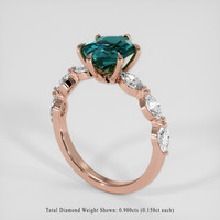 2.05 Ct. Bluish Green Sapphire Ring, 18K Rose Gold 2
