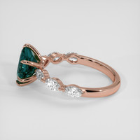 2.05 Ct. Bluish Green Sapphire Ring, 18K Rose Gold 4