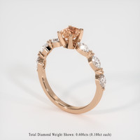 0.62 Ct. Padparadscha Sapphire Ring, 18K Rose Gold 2