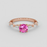 1.12 Ct. Pink Sapphire Ring, 18K Rose Gold 1