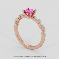 1.12 Ct. Pink Sapphire Ring, 18K Rose Gold 2