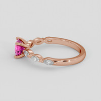 1.12 Ct. Pink Sapphire Ring, 18K Rose Gold 4