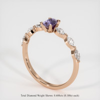 0.54 Ct. Purple Sapphire Ring, 18K Rose Gold 2