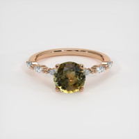 1.41 Ct. Greenish Brown Sapphire Ring, 18K Rose Gold 1
