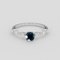 0.76 Ct. Greenish Blue Sapphire Ring, Silver 1