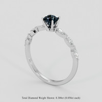 0.76 Ct. Greenish Blue Sapphire Ring, Silver 2