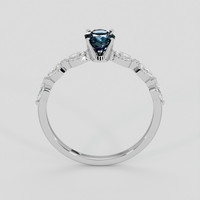 0.76 Ct. Greenish Blue Sapphire Ring, Silver 3
