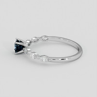 0.76 Ct. Greenish Blue Sapphire Ring, Silver 4
