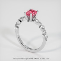 1.08 Ct. Padparadscha Sapphire Ring, 10K White Gold 2