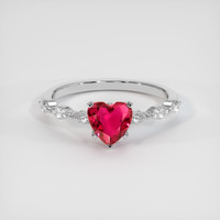 1.38 Ct. Purplish Red Ruby Ring, 10K White Gold 1