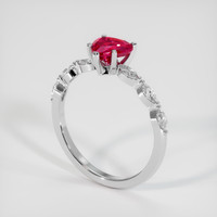 1.38 Ct. Purplish Red Ruby Ring, 10K White Gold 2