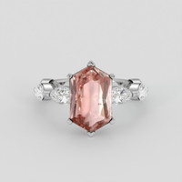 2.44 Ct. Pinkish Brown Sapphire Ring, 10K White Gold 1