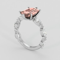 2.44 Ct. Pinkish Brown Sapphire Ring, 10K White Gold 2