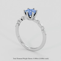 1.10 Ct. Bi Color Sapphire Ring, 10K White Gold 2
