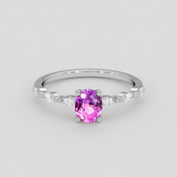 0.55 Ct. Purplish Pink Sapphire Ring, 10K White Gold 1