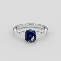 1.64 Ct. Greenish Blue Sapphire Ring, 10K White Gold 1