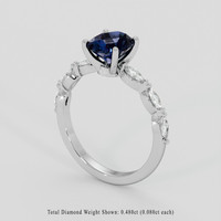 1.64 Ct. Greenish Blue Sapphire Ring, 10K White Gold 2