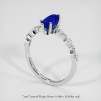 2.04 Ct. Blue Sapphire Ring, 10K White Gold 2
