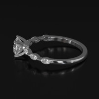 1.50 Ct. White Sapphire Ring, 10K White Gold 4
