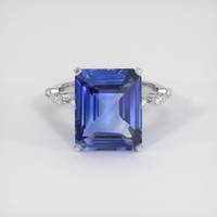 8.14 Ct. Blue Sapphire Ring, 14K White Gold 1