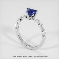 1.31 Ct. Blue Sapphire Ring, 14K White Gold 2