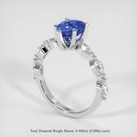 1.25 Ct. Blue Sapphire Ring, 14K White Gold 2
