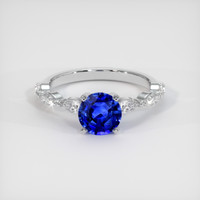 1.09 Ct. Blue Sapphire Ring, 14K White Gold 1