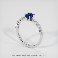 0.98 Ct. Blue Sapphire Ring, 14K White Gold 2