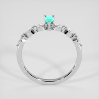 0.16 Ct. Bluish Green Paraiba Tourmaline Ring, 14K White Gold 3