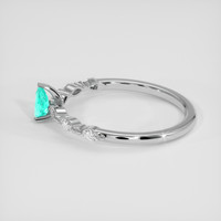 0.16 Ct. Bluish Green Paraiba Tourmaline Ring, 14K White Gold 4