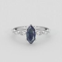 1.36 Ct. Alexandrite Ring, 14K White Gold 1