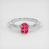 1.02 Ct. Reddish Pink Sapphire Ring, 14K White Gold 1