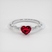 1.25 Ct. Ruby Ring, 14K White Gold 1