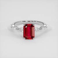 1.30 Ct. Ruby Ring, 14K White Gold 1