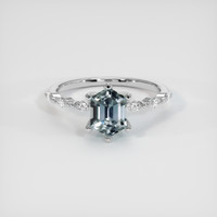1.46 Ct. Greyish Blue Sapphire Ring, 14K White Gold 1