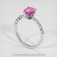 1.63 Ct. Pink Sapphire Ring, 14K White Gold 2