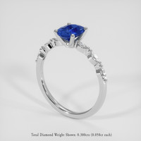 1.08 Ct. Blue Sapphire Ring, 14K White Gold 2