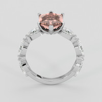 2.44 Ct. Pinkish Brown Sapphire Ring, 14K White Gold 3
