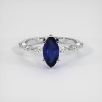 1.28 Ct. Blue Sapphire Ring, 14K White Gold 1