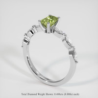 0.82 Ct. Yellowish Green Sapphire Ring, 14K White Gold 2