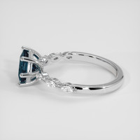 1.58 Ct. Greenish Blue Sapphire Ring, 14K White Gold 4
