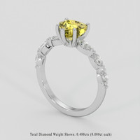 1.51 Ct. Yellow Sapphire Ring, 14K White Gold 2