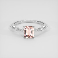 1.03 Ct. Padparadscha Sapphire Ring, 14K White Gold 1