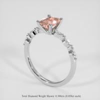 1.03 Ct. Padparadscha Sapphire Ring, 14K White Gold 2