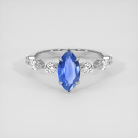1.12 Ct. Blue Sapphire Ring, 14K White Gold 1
