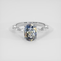3.22 Ct. Bi Color Sapphire Ring, 14K White Gold 1