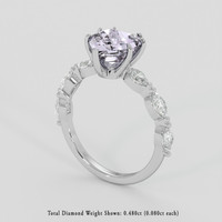 1.83 Ct. Bluish Purple Sapphire Ring, 14K White Gold 2