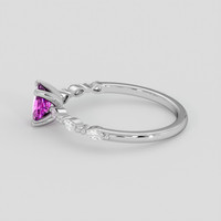 0.55 Ct. Purplish Pink Sapphire Ring, 14K White Gold 4