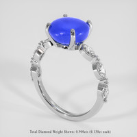 4.80 Ct. Blue Sapphire Ring, 14K White Gold 2